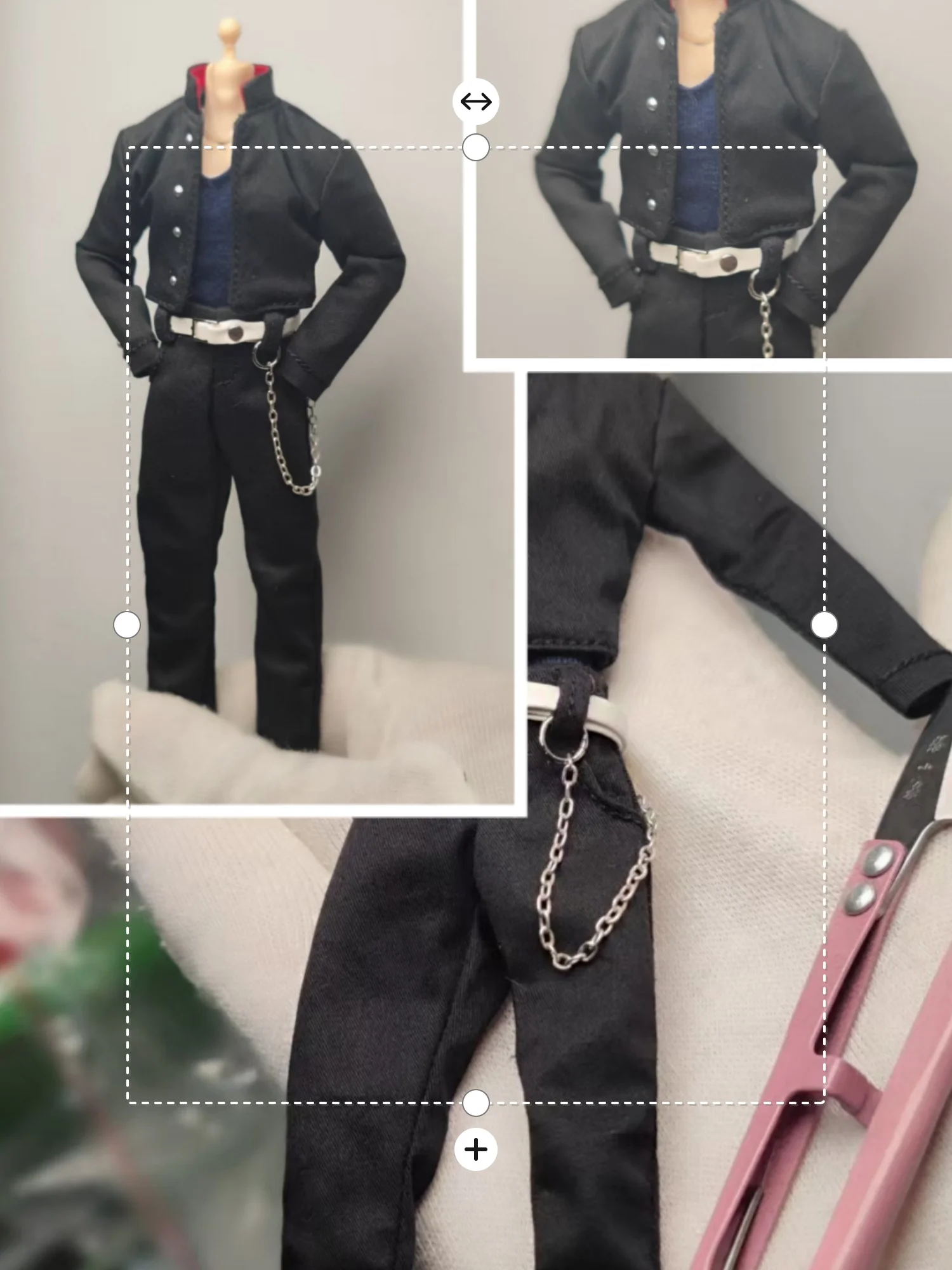 Ensemble uniforme universitaire à l'échelle 1/12, veste noire, pantalon, gilet bleu, ceinture blanche, chaîne en fer argenté, pour figurine d'action vtoys de 6 pouces