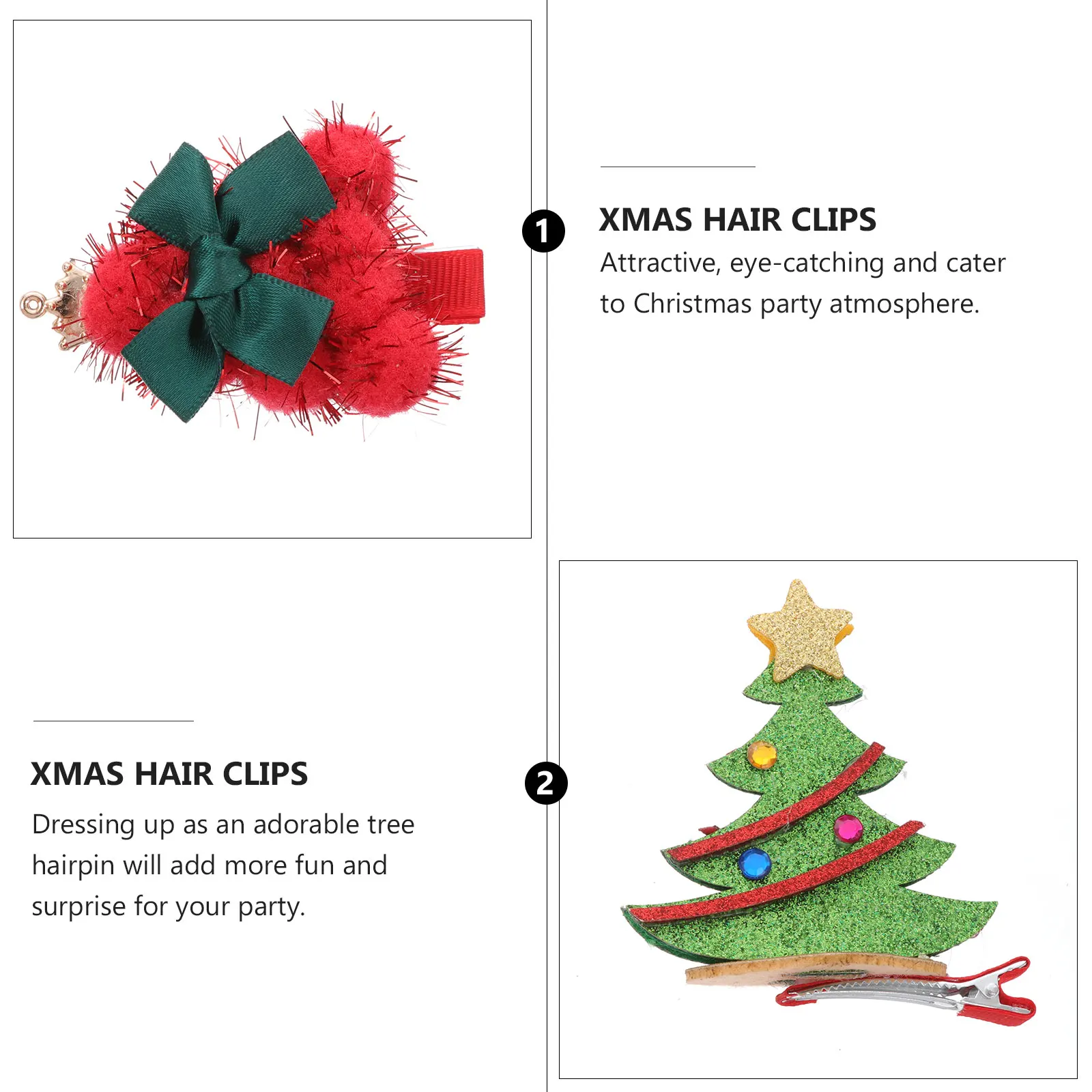 

6pcs Hairpins Sequin Xmas Accessories Girls Party Festival Hairstyling Festival Hair Xmas Hair Clips Clips Aids