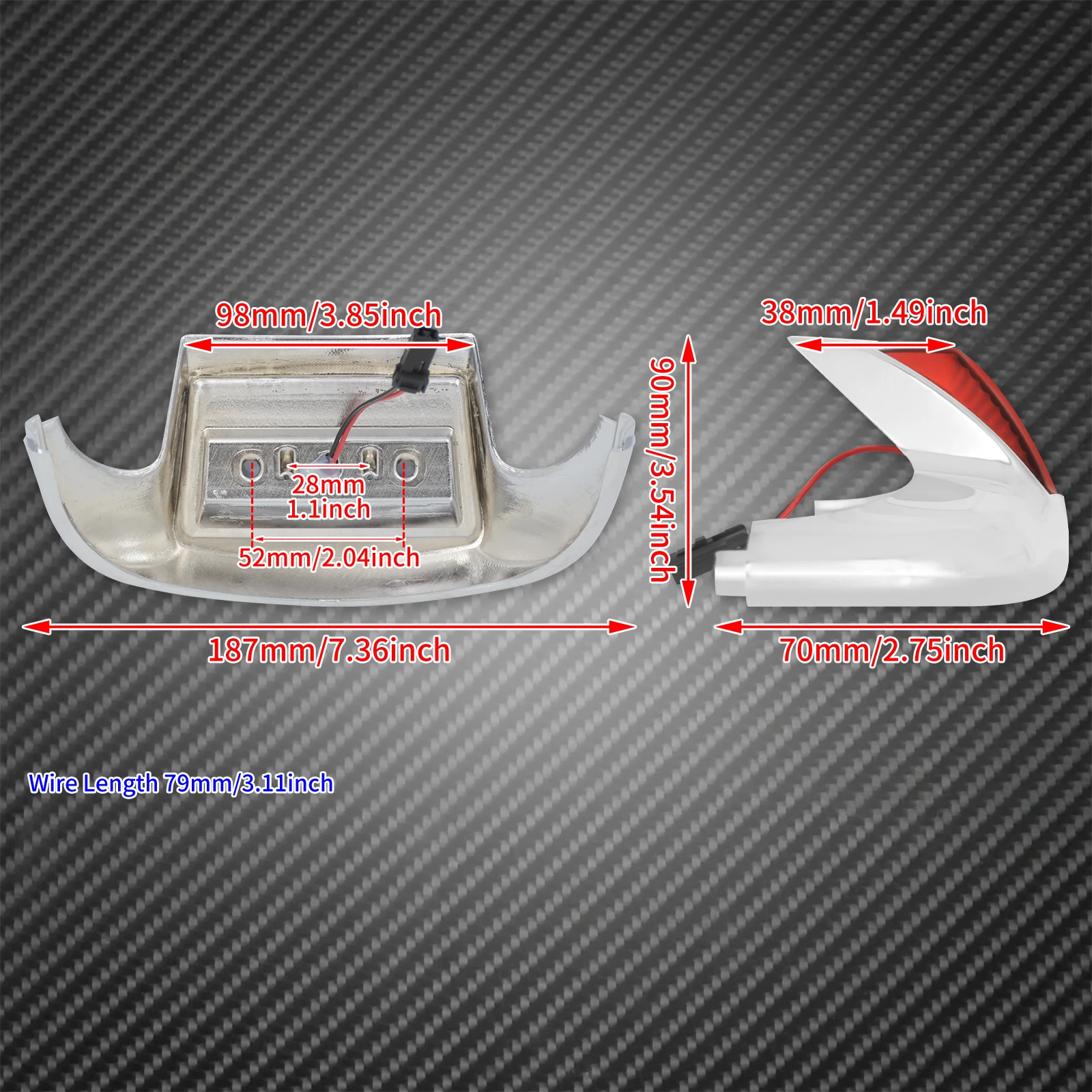 Motorcycle LED Front Rear Fender Tip Lights Mudguard Trim Driving For Harley Softail Electra Glide Touring Road King 1986-2013