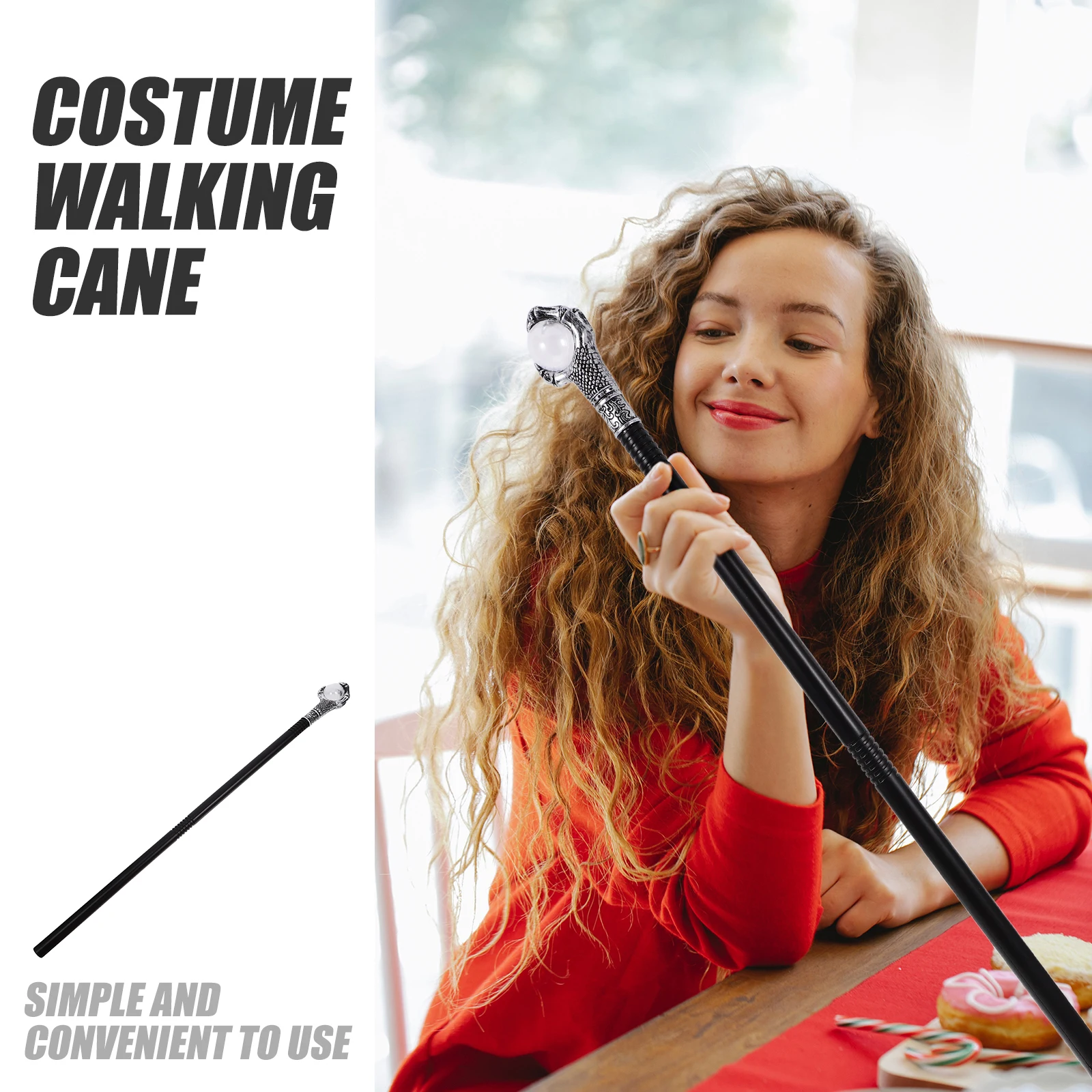 

Halloween Decorative Cane Punk Style Claw Walking Stick Cosplay Prop Halloween Walking Cane Prop Party Supply Cosplay Decoration