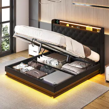 Queen Lift-Up Storage Bed Frame 1