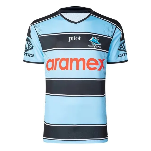 2025 CRONULLA SHARKS HOME RUGBY JERSEY 2025/2026 SHARKS MEN'S LONG SLEEVE TRAINING SHIRT SINGLET SHORTS Size:S-5XL