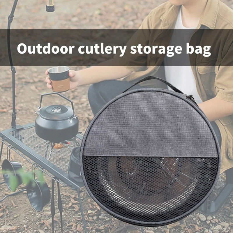 Camping Tableware Bag, Outdoor Hiking Plate Dish Bowl Storage Bag BBQ Dinnerware Organizersfor Picnics Camping Plate Bag