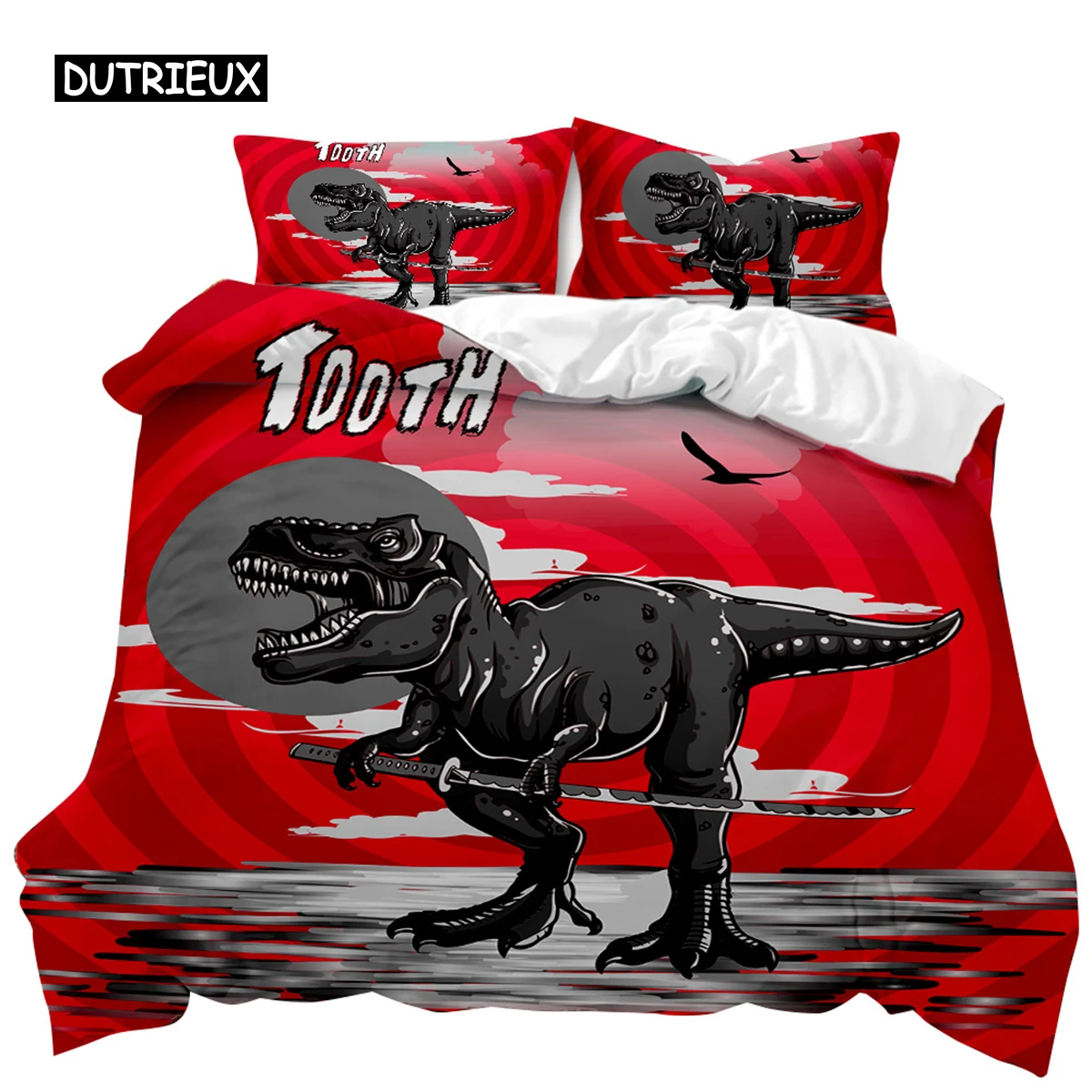 

Dinosaur Duvet Cover Set Dinosaurs T-Rex Jurassic Dino Fossil Dinosaur Bedding Double Queen King Size Soft Polyester Qulit Cover