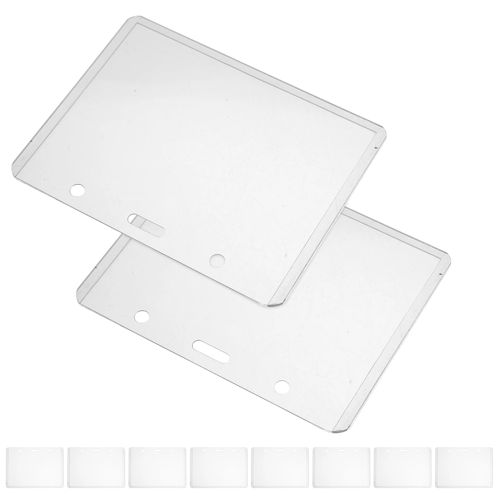 

50 Pcs Clear Card Holder Transparent Badge Clip Photo Cards Cover Id Holders Man