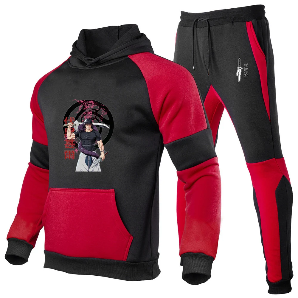 

Fushiguro Toji Jujutsu Kaisen Fashion Men's Casual Pullovers Sweatshirts Solid Color Hoodies Outdoor Sports Pants Suits