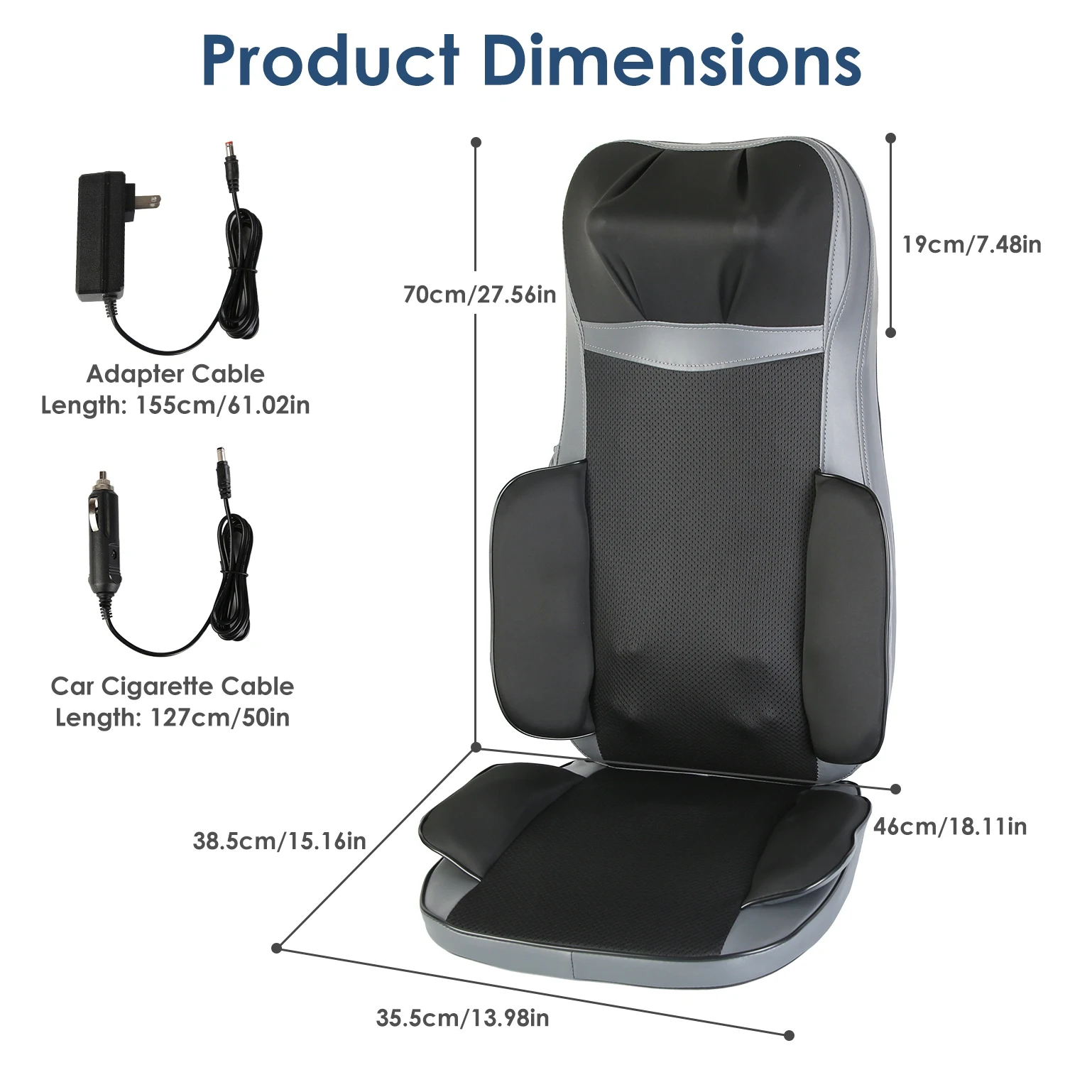 1Pc Shiatsu Full Body Massage Chair For Father's Day Gift Pad With Heat 3D Kneading For Home Car Driver Seat Fedex Shipping