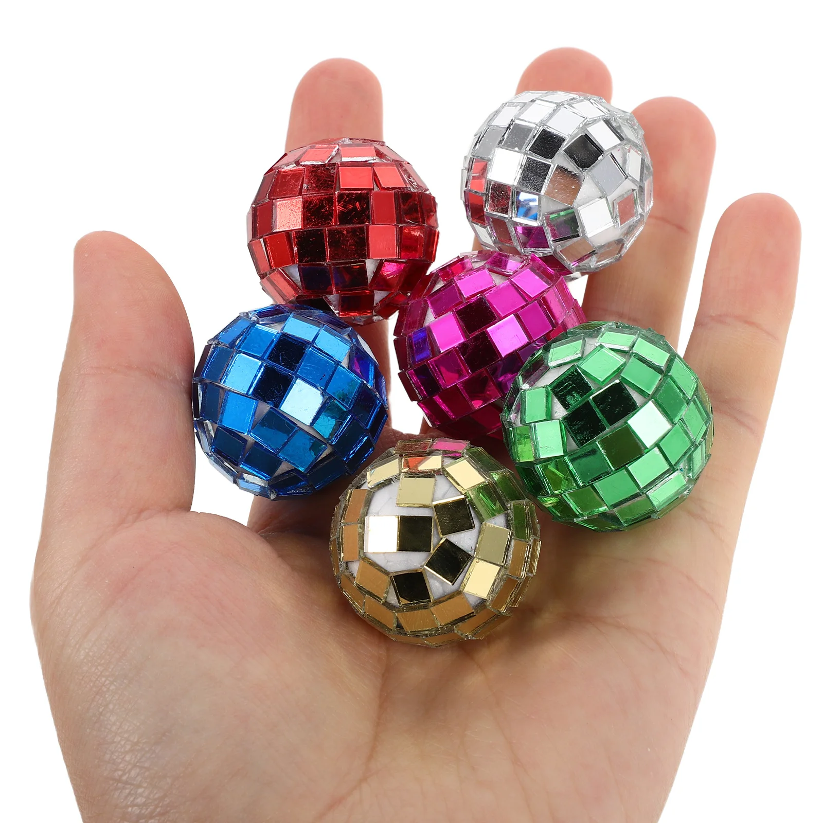 

24Pcs Mini Mirror Disco Balls 3cm Plastic Reflective 1:12 Scale Christmas Party Bar Ktv Holiday Decorations Mini Disco Balls