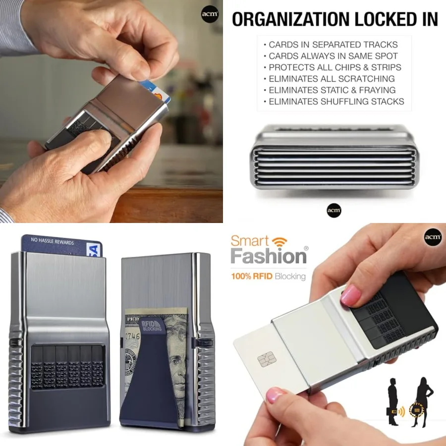 

ACM 2.0 Featherweight Wallet - Exact Card Select and Storage - RFID Blocking with Patented Scratch and Damage Free Card Protect