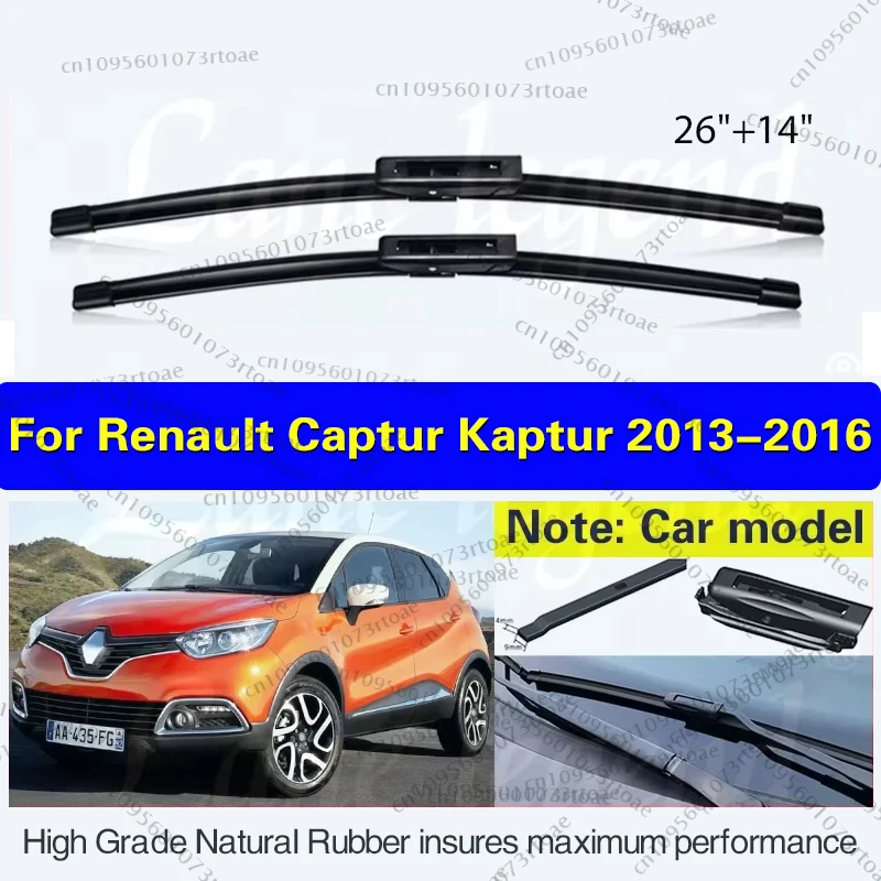 

For Renault Captur Kaptur 2013 2014 2015 2016 Wiper Front Wiper Blades Windshield Windscreen Front Window Car Rain Brush 26"+14"