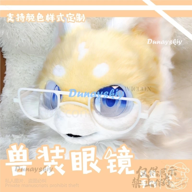 Animal Glasses Fursuit Accessories Kigurumi Mask Furry Costume Фурри Костюм Head Base Kig Fursuit Suit Halloween Kemono Head Cat image 5