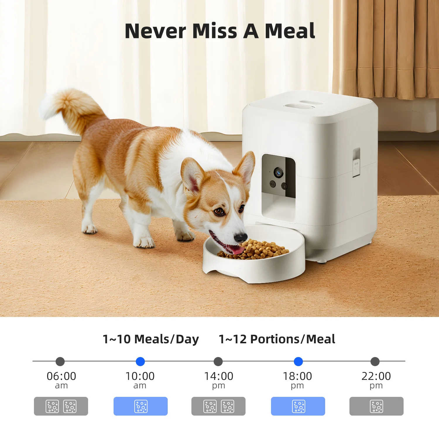

Cat Automatic Feeder, Smart Cat Food Distributor, Three Models: Button Model; WIFI Model: Video Model Can Be Selected