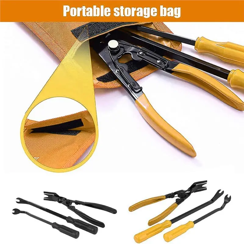 SYW-لوحة القيادة لتنجيد السيارة، مجموعة أدوات إزالة الكسوة التلقائية المتقدمة - مجموعة كماشة بمشبك لوحة مكونة من 3 قطع بالإضافة إلى حقيبة التخزين #4