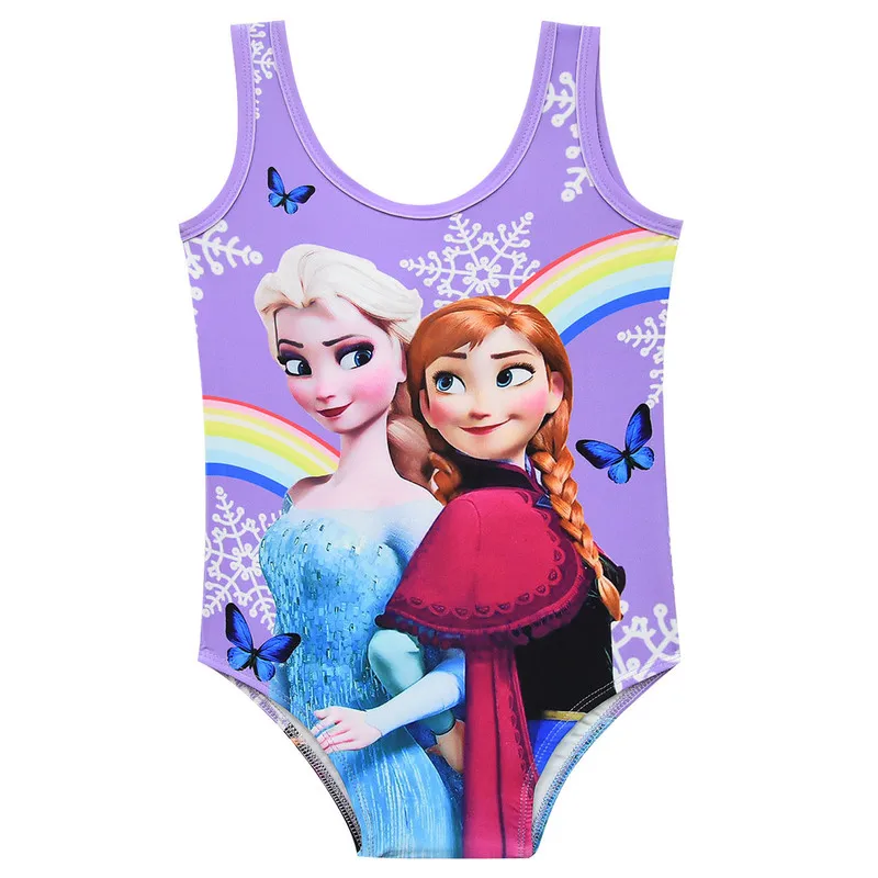 Dziecięcy strój kąpielowy dla dziewczynek Strój kąpielowy Cartoon Frozen Kawaii Vest Jednoczęściowy strój kąpielowy z dużą kokardą z tyłu