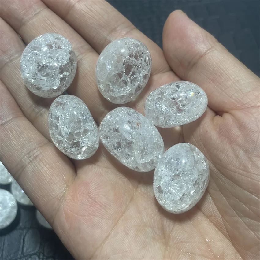 Natural Tumbled Stone Healing Clear Crack Crystal Bulk Ore Gravel Quartz Specimen Mineral Gemstone Garden Home Decoration Gift