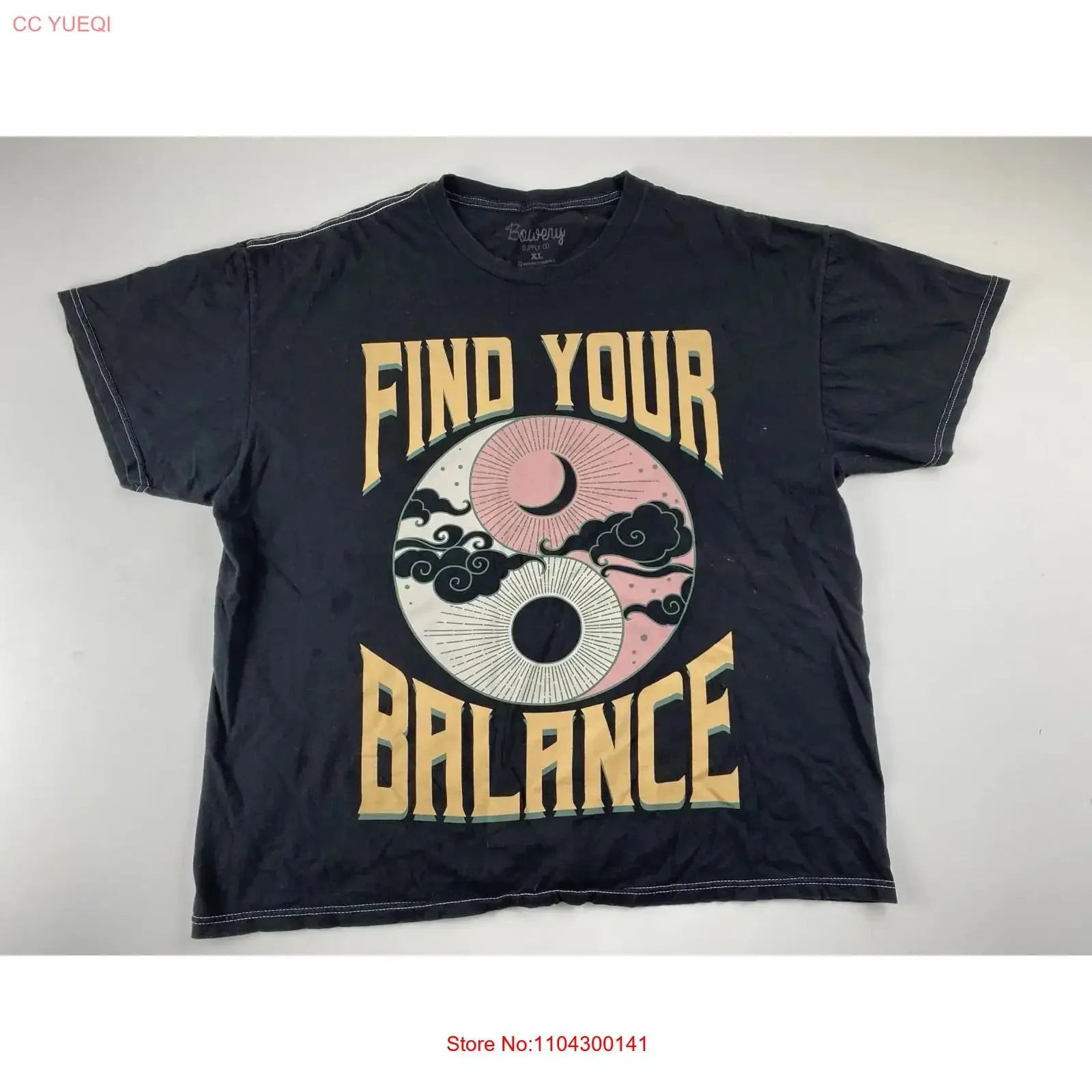 Bowery Woman s T shirt SIZE XL Find Your Balance vintage Washed Versatile designer clothes Stylish streetwear Breathable