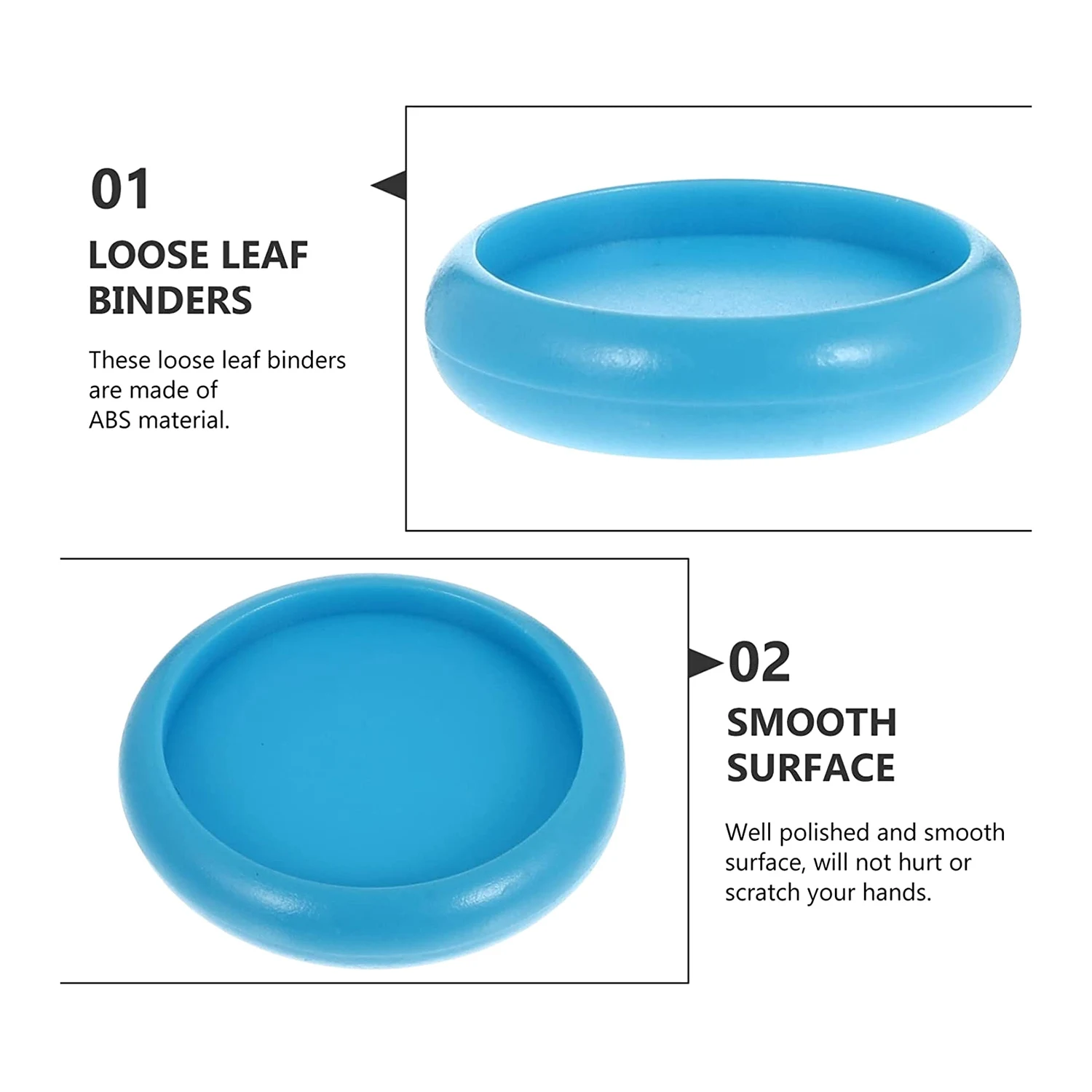 أقراص توسيع بلاستيكية مكشوفة ، نظام أزرق ، قوس ، دفاتر ملاحظات ، مخططين ، رابط كتب ، حلقات ، 44 49