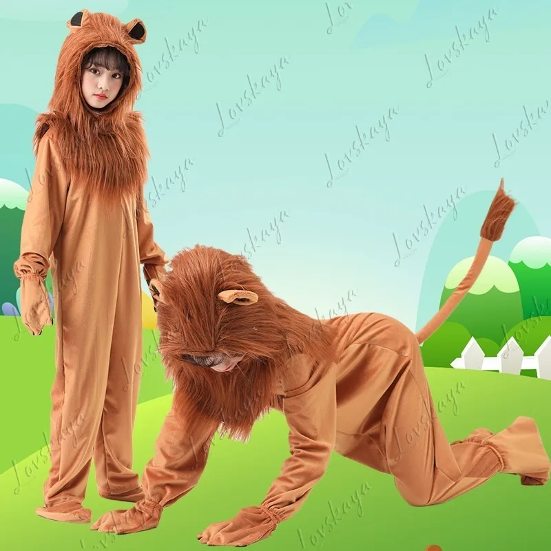 

Костюмы для выступлений на День защиты детей — косплей животных. Костюмы короля Лев для взрослых длинношерстных представлений на сцене.