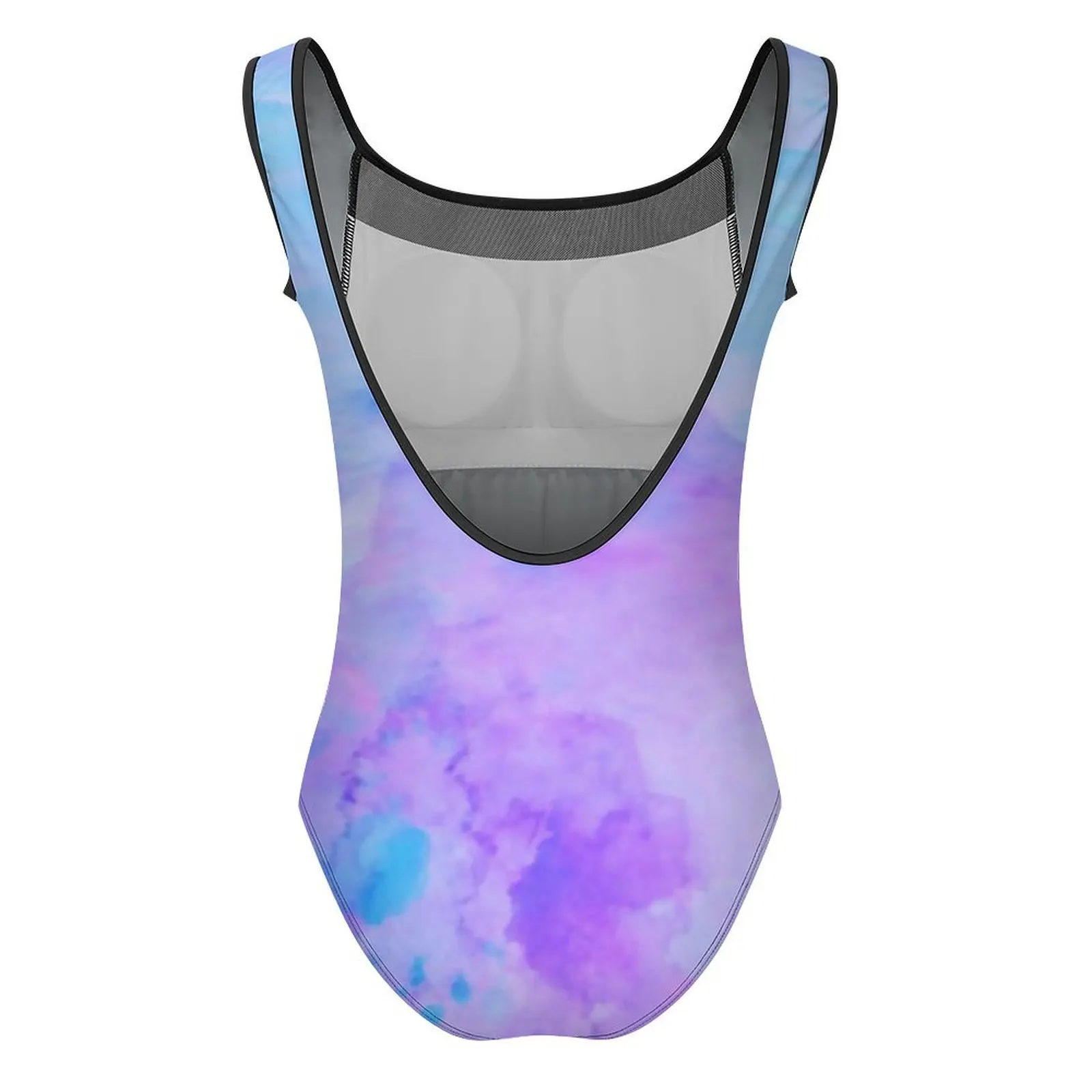 Purple Abstract Swimsuit Sexy Watercolor Splashes Ladies Swimwear One-Piece Fashion Bodysuit Beach Push Up Hollow Out Beachwear image 4