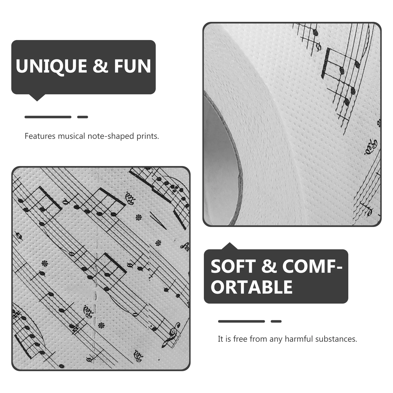 1 nota carta igienica stampa rotolo di carta igienica morbida decorazione regalo note musicali tessuto modello