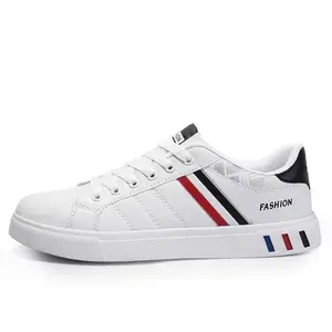Sapatilhas brancas casuais masculinas com renda, sapatos esportivos confortáveis, sapatos vulcanizados para estudantes, tamanho grande, nova moda, 2024 6 principais vendas crocs branco original - №5