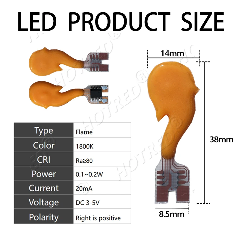 LED COB Flashlight Candles DC3V-5V LED Filament With Flickering Flame Welding With Strip Line Decoration Light Bulb Accessories image 4