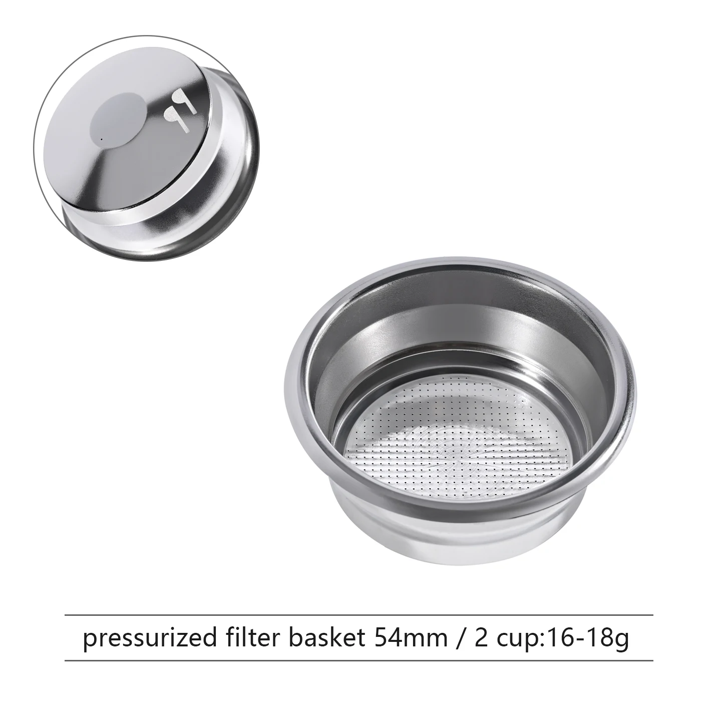 51 MM/54 MM/58 MM Onder Druk 1 gat Koffie Filter Mand Enkele/Dubbele Cup Fit voor Filterhouder Espresso Koffie Accessoires Tool