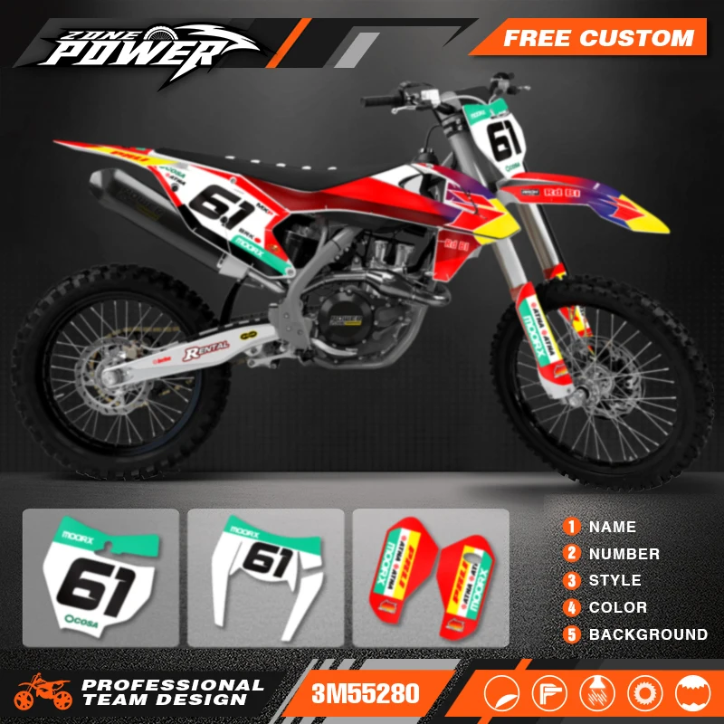 

Powerzone Custom Motorcycle Graphics Backgrounds Decal Stickers Kits for KTM SX SXF 2016-2018 EXC XCW 2017-2019 125-500cc 155