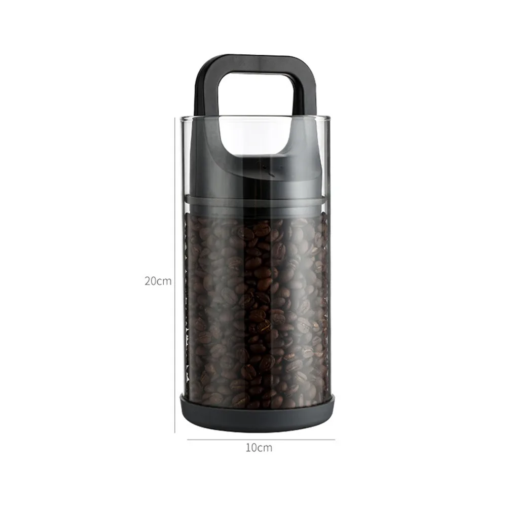 with Push Lid Vacuum Sealed Tanks Moisture-proof Freshness Airtight Canister Large Capacity Glass Sealing Container Coffee Beans