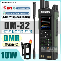 BAOFENG DM-32 Walkie Talkie With Belt Holster DMR Radio Digital GPS APRS AES256 Type-C Vox 999CH Dual Mode Analog Dual Time Slot