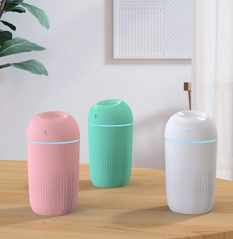 Umidificatore d'aria da 420ML Mini USB Aroma diffusore di olio essenziale nebulizzatore ad ultrasuoni con diffusore di luce notturna per auto di casa