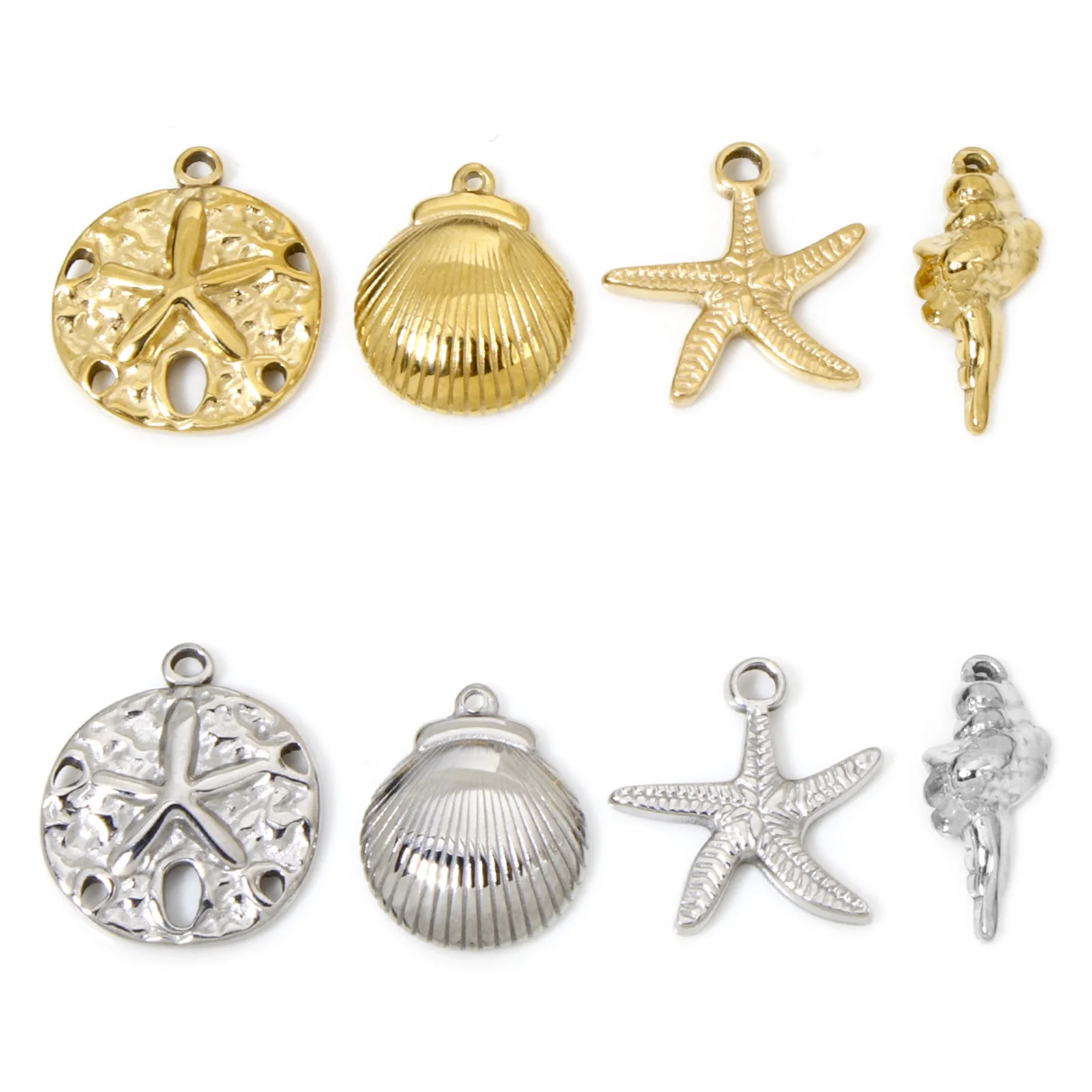 1pc New Stainless Steel Charms Multicolor Ocean Star Fish Shell Pendant DIY Necklace For Women Men Party Summer Jewelry Findings