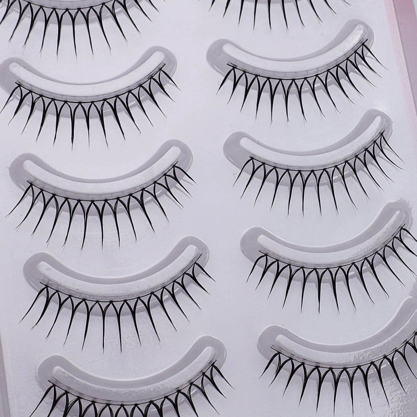 W6 + رموش صناعية لمجموعة الفتيات التشفير الأسود! مجموعة Love Bean Girl على الكاميرا مع رموش على الطراز الكوري بأكملها على شكل حرف U