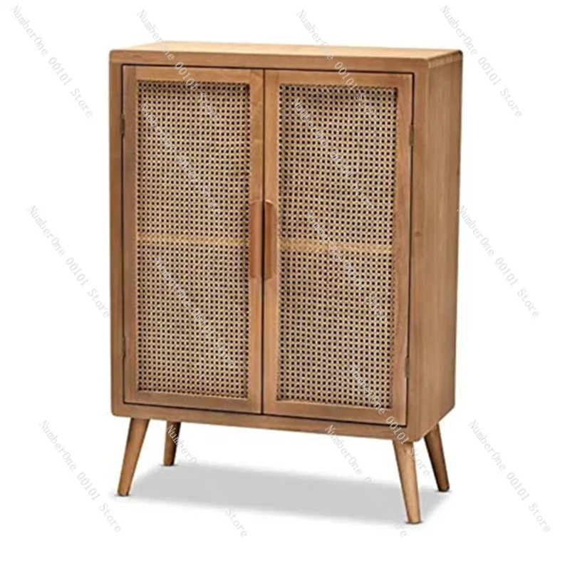

Multifunctional living room lockers: minimalist Japanese cupboards, Nordic simple rattan lockers