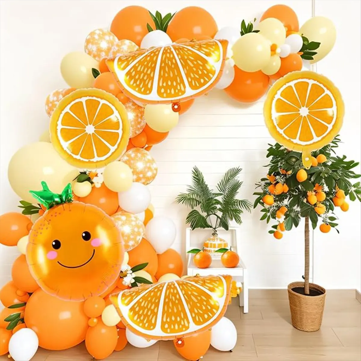 Carefree- Orange Fruit Balloon Lovely Orange Foil Balloon Fruit Film Balloon Suitable for Theme Decoration of Citrus Fruits