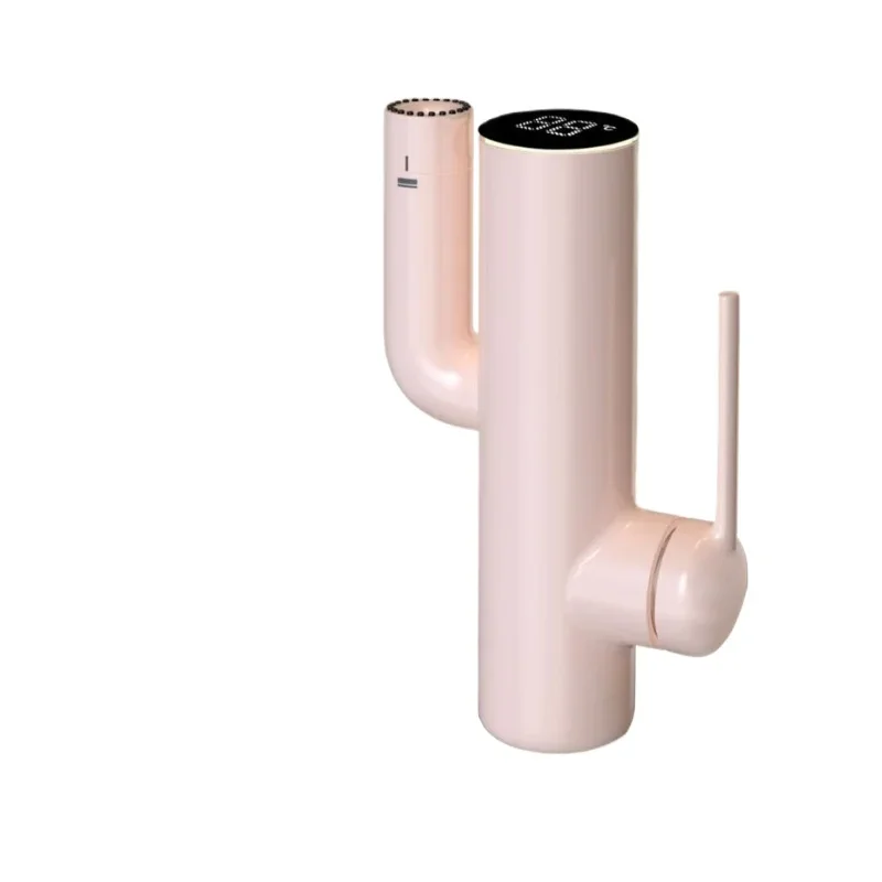 Pink Bathroom Basin Faucet with Digital Display Rotating Water Mixer Tap