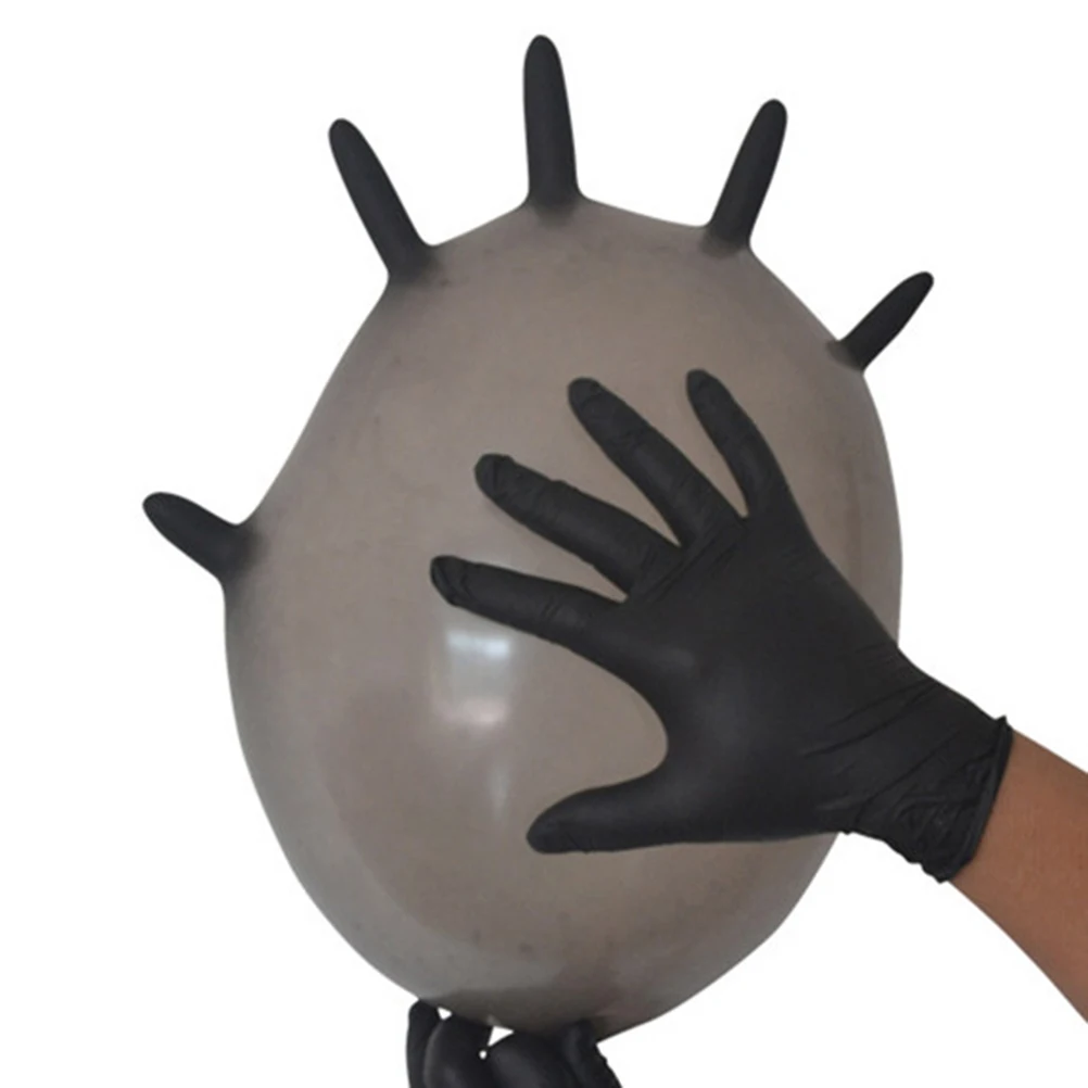 100pcs Disposable Nitrile Gloves Black Custom Design Flexible Piercing PowderFree Comfortable Laboratory Maintenance Medical