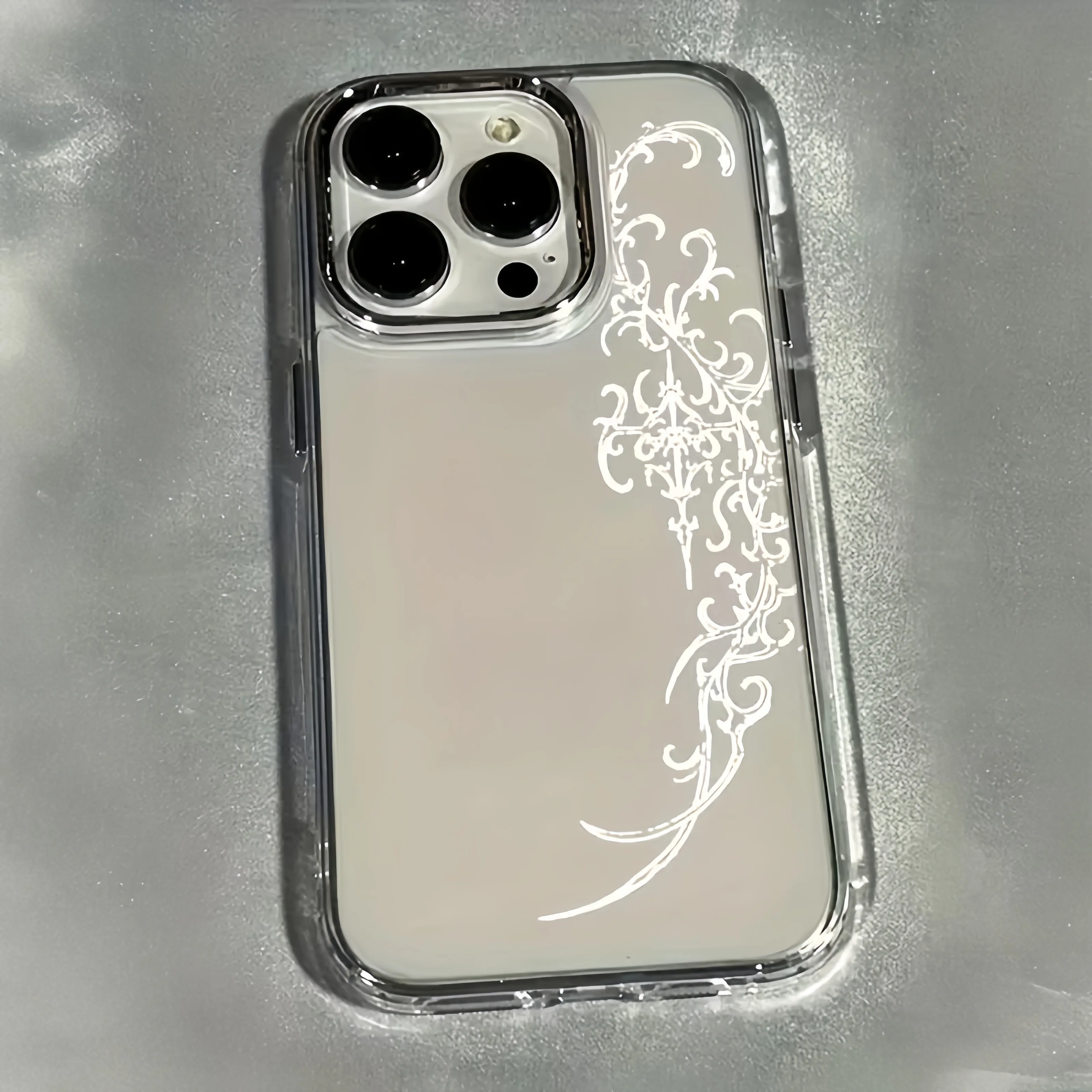 Gothic Pattern Metal Frame Transparent Soft Phone Case For iPhone 17 16 15 14 Pro Max 13 12 11 XS X XR 7 8 Plus 16E 17 Air Cover - view 6