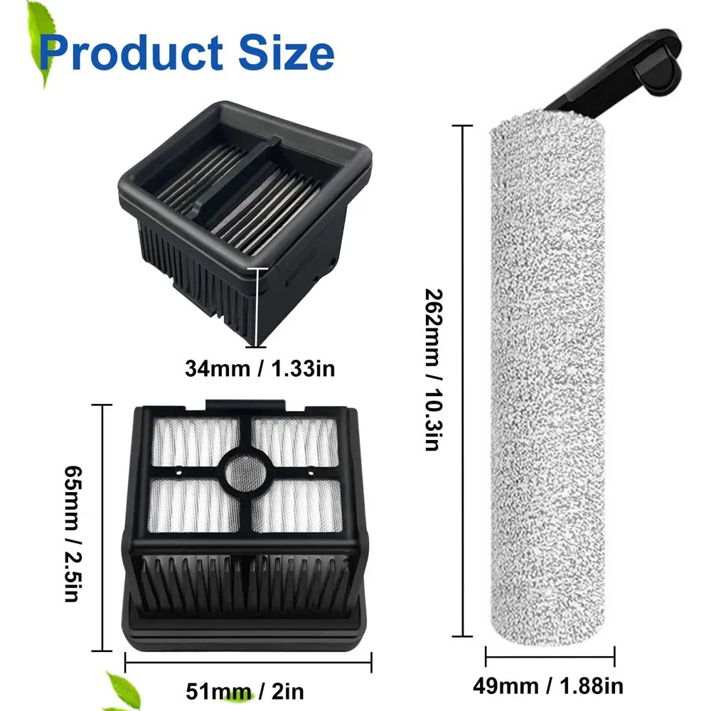 For Dreame H12 Pro/ H12 Plus/H12 Core Wet Dry Vacuum Cleaner Replacement Spare Parts Soft Roller Brush Hepa Filter Accessories