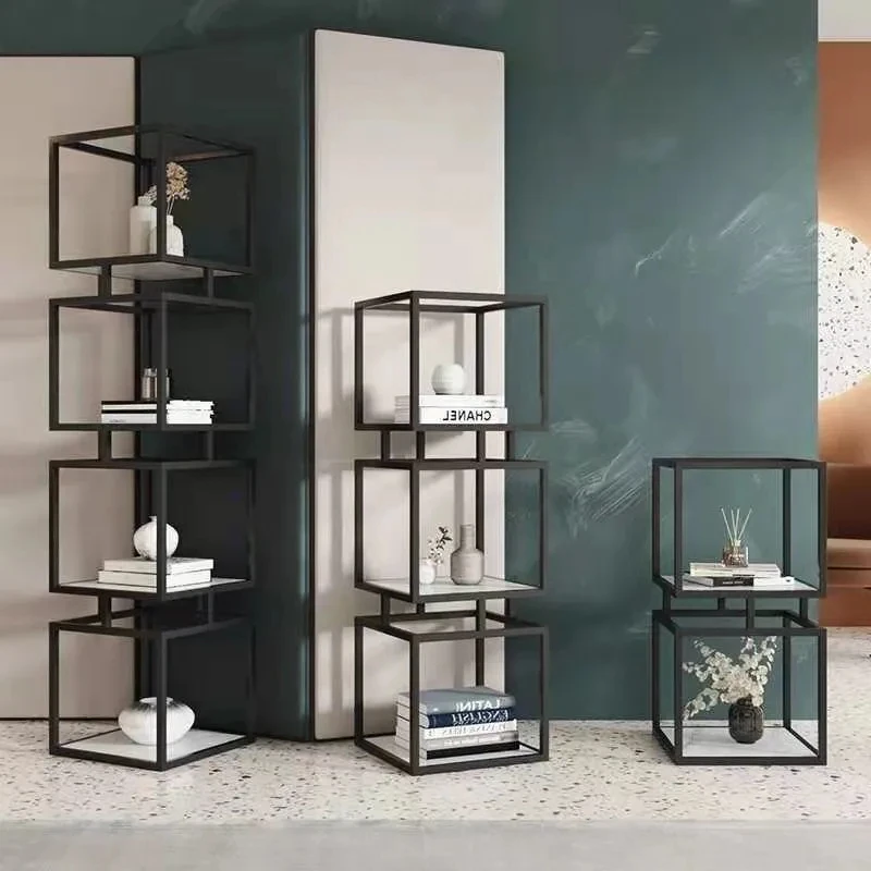 Nordic Iron Book Shelf Living Room Decoration Shelf Display Multi-layer Cargo Storage Rack Room Organizer Garden Furniture