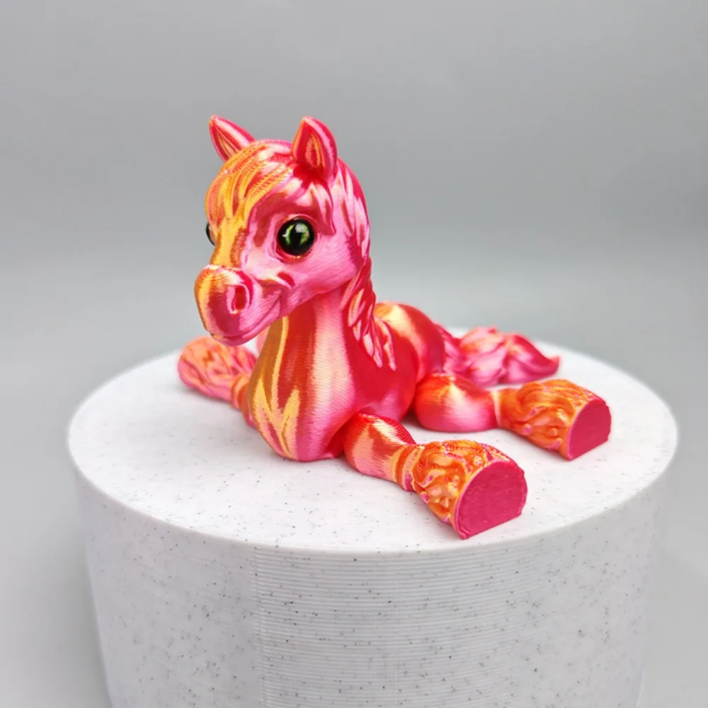 Funny 3D Printed Horse Animals Multi-joint Mini Relief Sensory Toy Kids Gift Movable Home Ornament Desktop Decorations