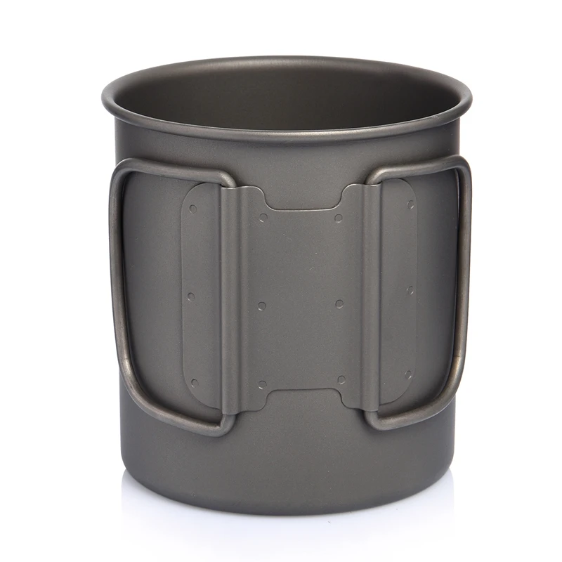 WIDESEA Ultralight Titanium Cup Outdoor Camping Picnic Water Cup Mug With Foldable Handle 300Ml