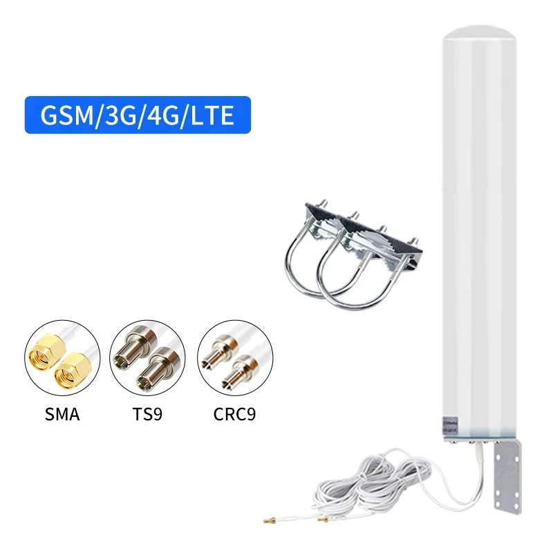 Imagem -02 - Waterproof Mobile Phone Amplificador de Ganho de Sinal Antena Barril Gun Rede Completa ao ar Livre Lte Gsm Ts9 Crc9 Sma Connector 18dbi