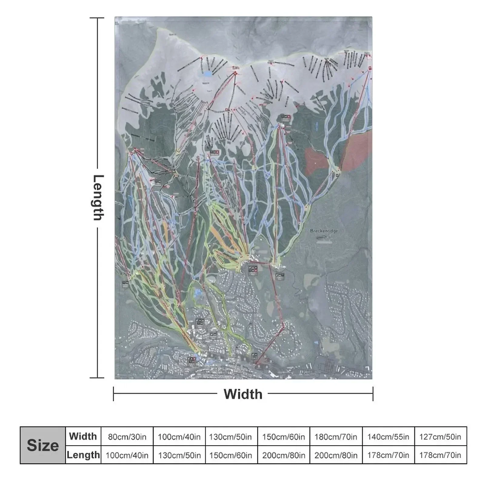 Breckenridge Resort Trail Map Throw Blanket Decorative Sofas anime Stuffeds Blankets