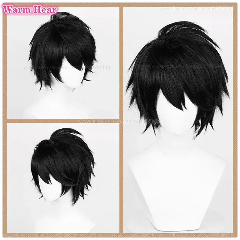 

В наличии Синтетические волосы Аниме L.Lawliet Унисекс 35 см Черный Косплей Аниме Парик Термостойкие волосы Парики для Хэллоуина + Кепка для парика