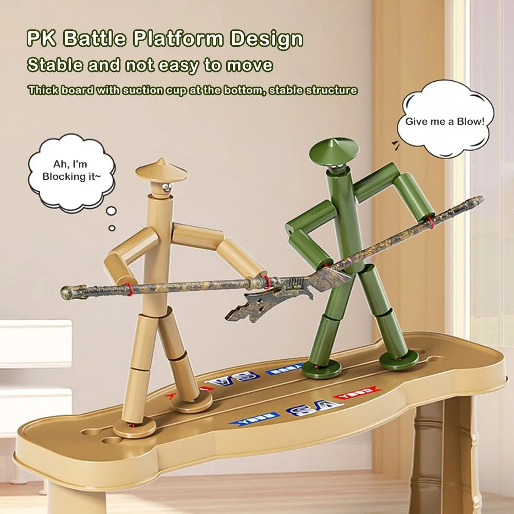 Battle Bamboo Man Battle Spielzeug für zwei Spieler, Eltern-Kind-Spiele, Materialien, Tasche, Battle-Brettspiel, Anti-Stress, handgefertigtes interaktives Spielzeug
