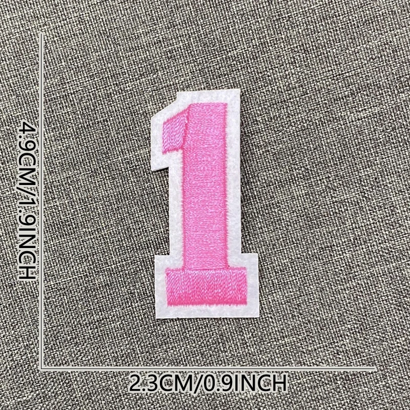 Aufnäher zum Aufbügeln, rosa Aufnäher, Thermocollant-Stich für Kleidung, Pufferjacke, Reparaturen, Designer-Alphabet, Ziffer, zum Aufnähen, bestickt – Detail 11