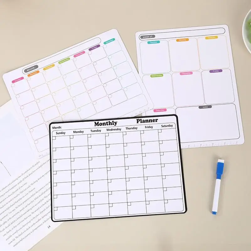 【Nice】Stylish Magnetic Dry Erase Calendar - Versatile Monthly Planner For Refrigerator - Easy Kitchen Organization & Decor