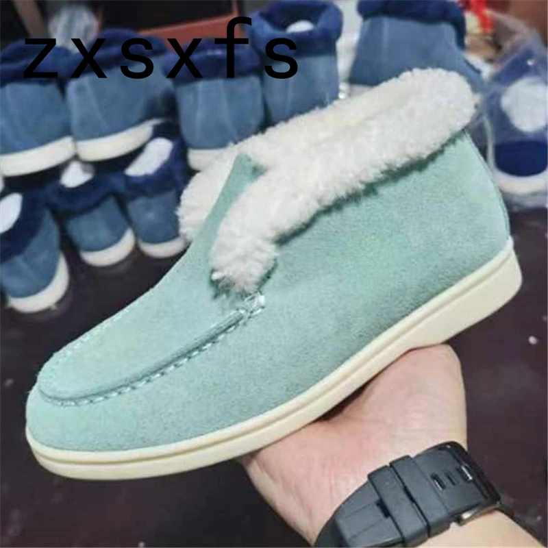 

High Top Kid Suede Children Shoes Boys & Girl's Loafers Wool Keeps Warm Flat Shoes Comfy Brand Winter Walk Kids Ankle Boots 2022