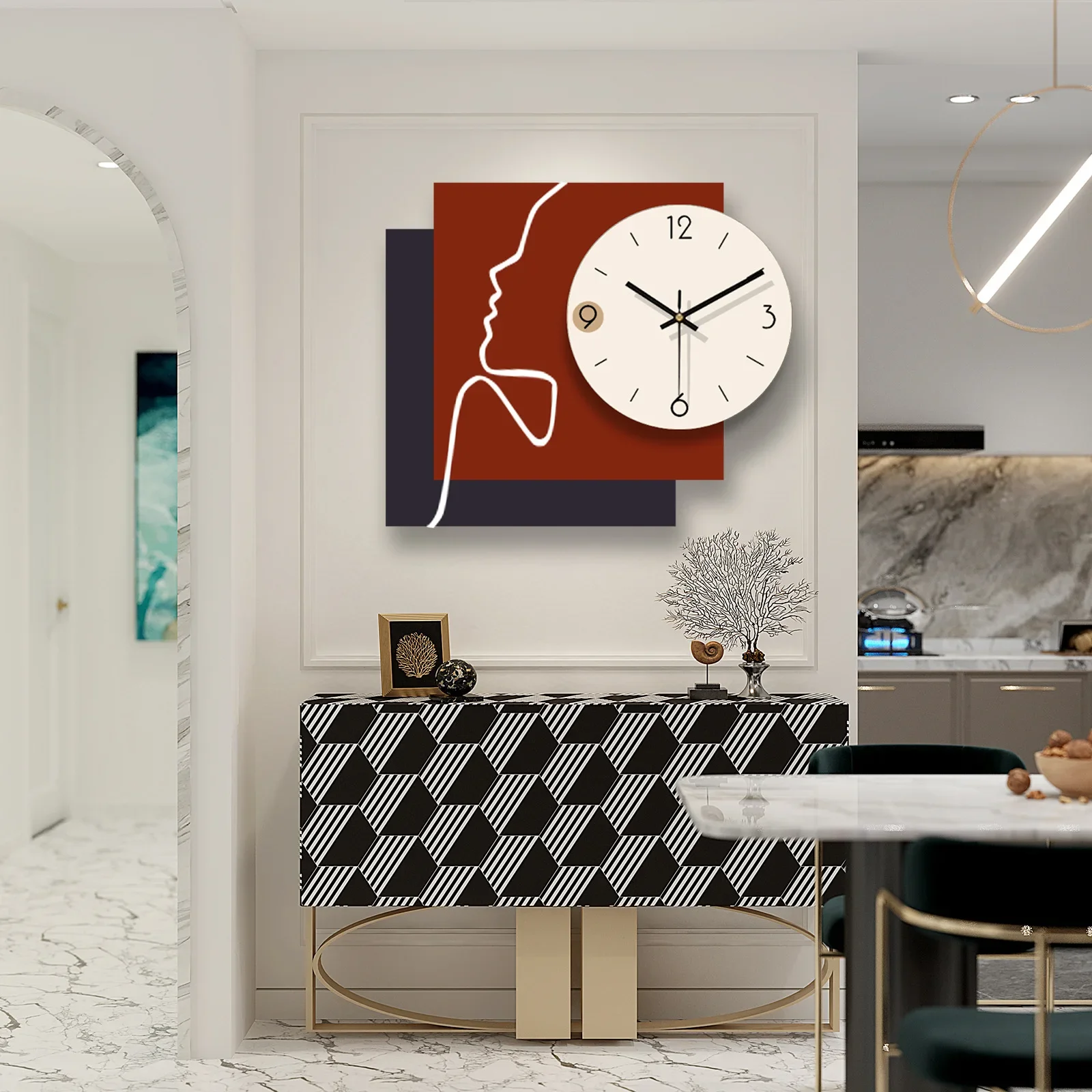 Viral Light Luxury Hole-Free Wall Clock - Creative Stylish Minimalist Clock for Elegant Living Room Home